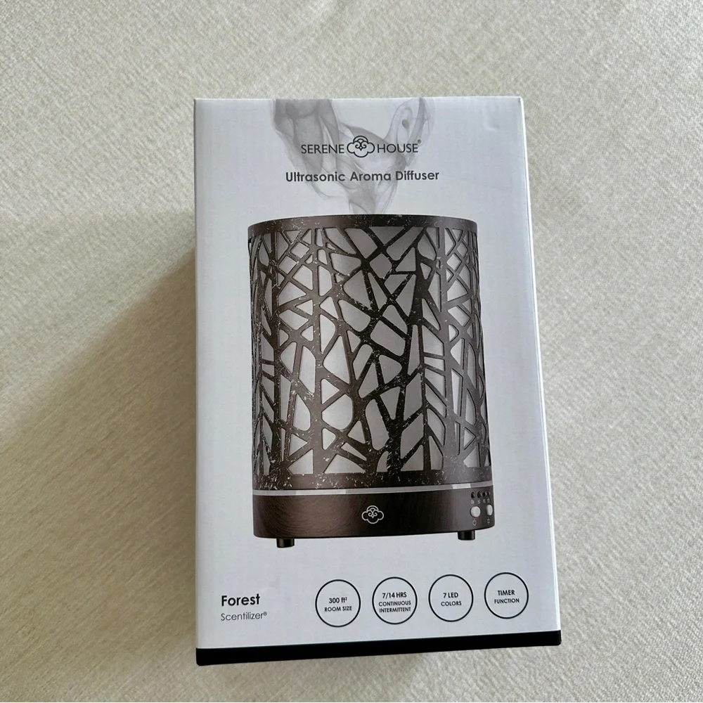 NWT SERENE HOUSE Ultrasonic‎ Aroma Diffuser w/ 7 LED Colors